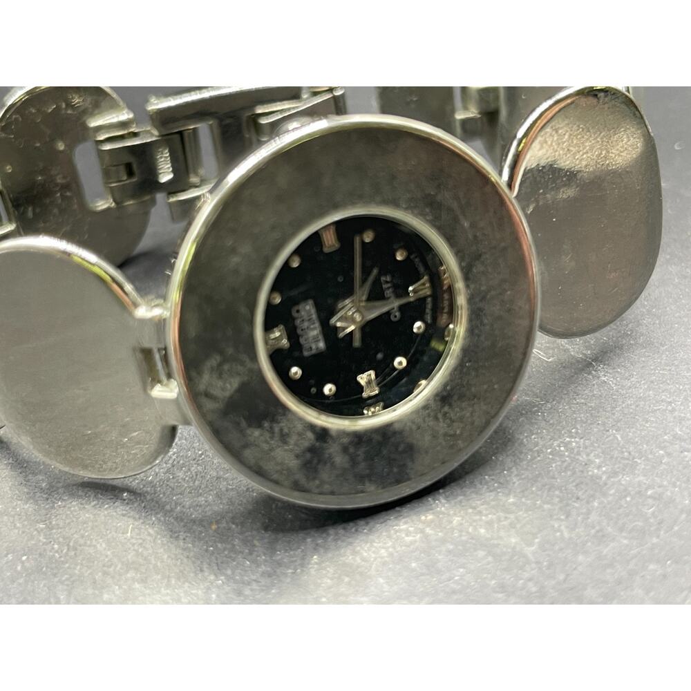 FIGARO MILANO 342 Silver Tone Quartz Analog Women's Watch Black Dial 26MM